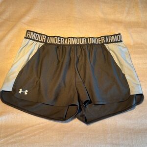 Under Armour Black Athletic Shorts with Light Gray Panels